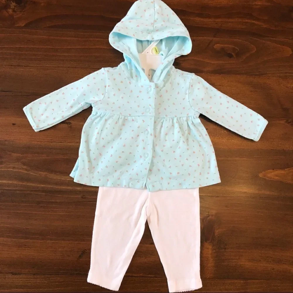 Carters Floral Hoodie Pants Outfit Set